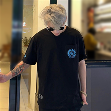 chrome hearts blue cross graphic short sleeve t-shirt